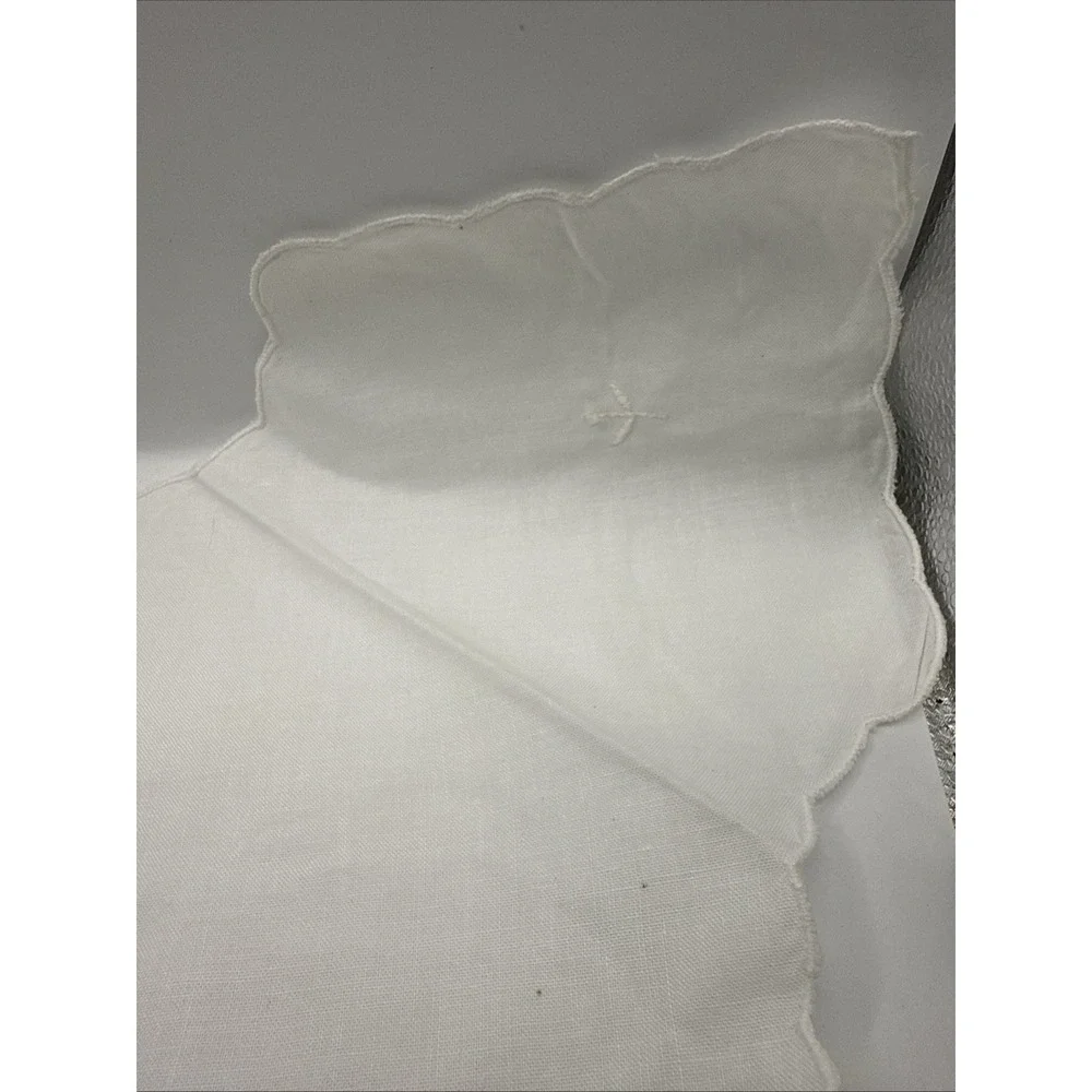 Vintage Hot Rolls Embroidered Linen Flowers White Breadbasket Liner 18x18